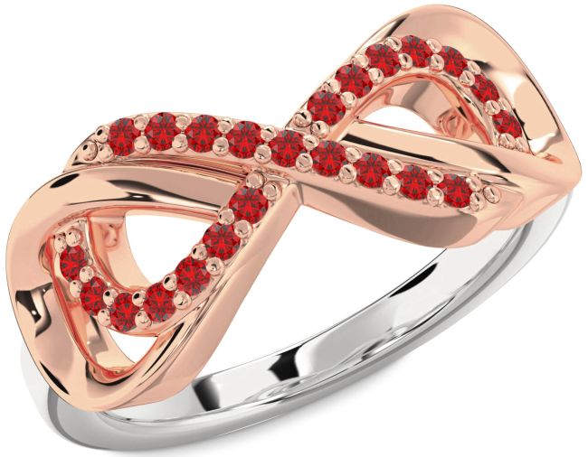 Ruby Rose Gold Silver Infinity Ring