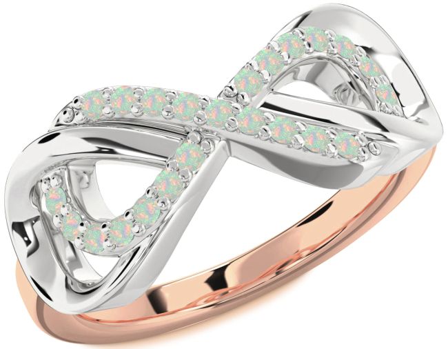 Opal Platinum & Rose Gold Infinity Ring