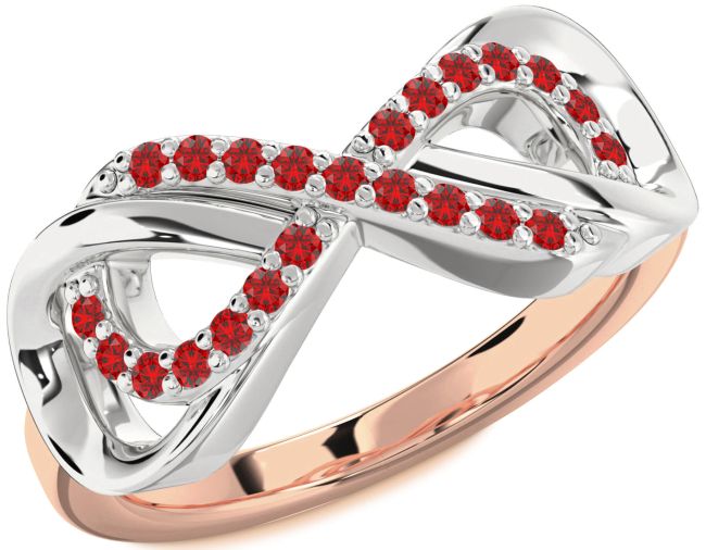 Ruby Rose Gold Silver Infinity Ring
