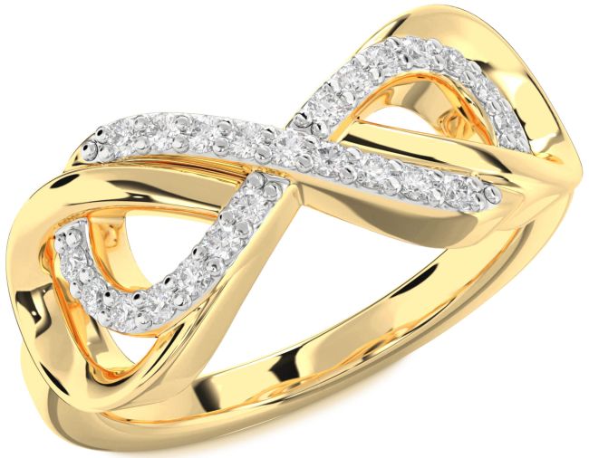 Diamond Gold Silver Infinity Ring