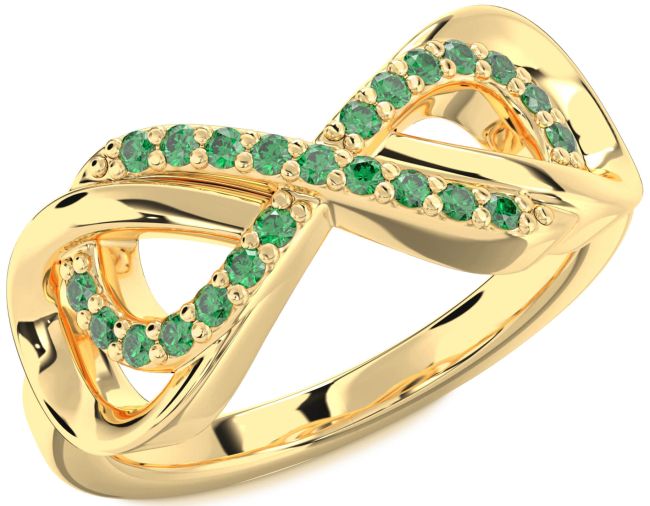 Emerald Gold Infinity Ring