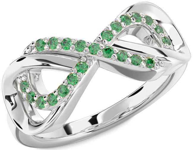 Emerald Platinum Infinity Ring