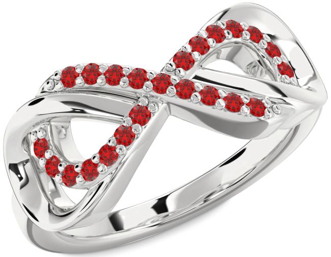 Ruby Silver Infinity Ring