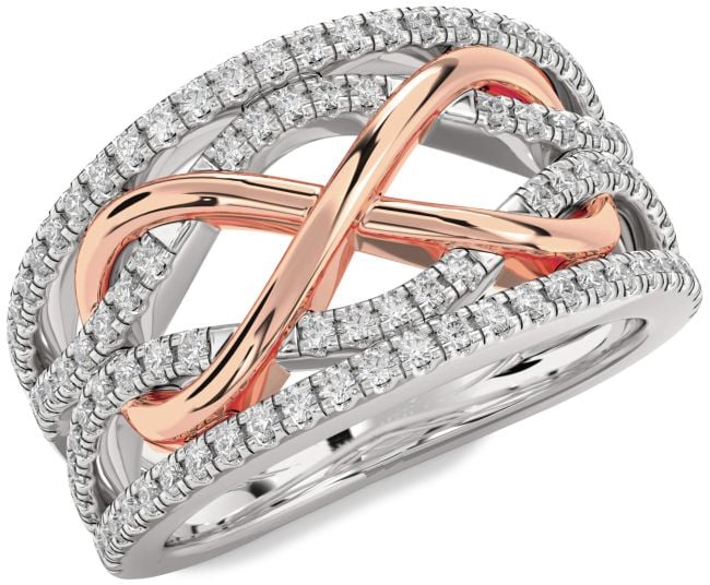 Diamond White Rose Gold Infinity Ring