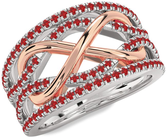 Ruby Rose Gold Silver Infinity Ring