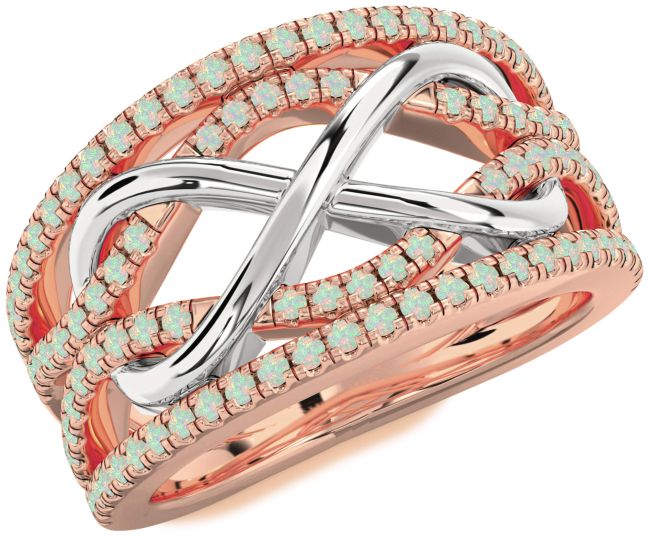 Opal Platinum & Rose Gold Infinity Ring