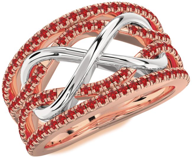 Ruby Rose Gold Silver Infinity Ring