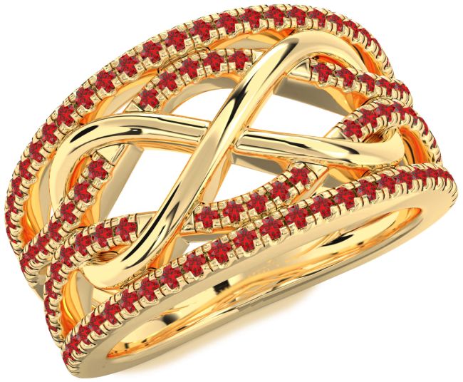 Ruby Gold Silver Infinity Ring