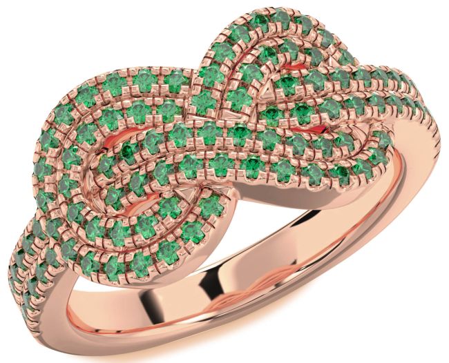 Emerald Rose Gold Infinity Ring