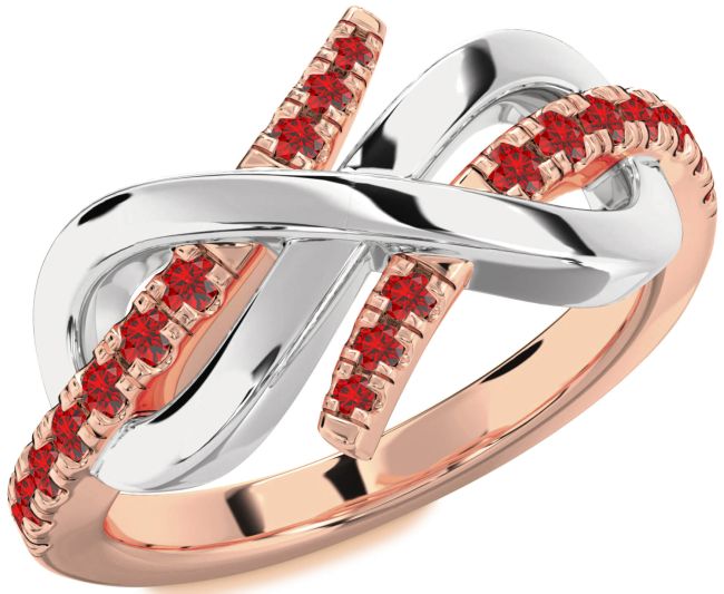 Ruby Rose Gold Silver Infinity Round Ring