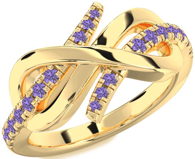 Alexandrite Gold Infinity Round Ring
