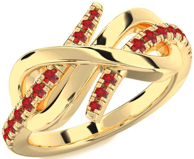Ruby Gold Silver Infinity Round Ring