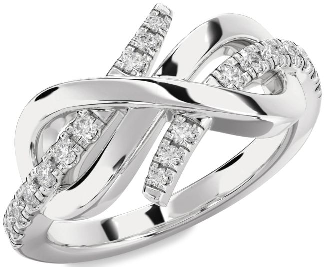 Diamond Silver Infinity Round Ring