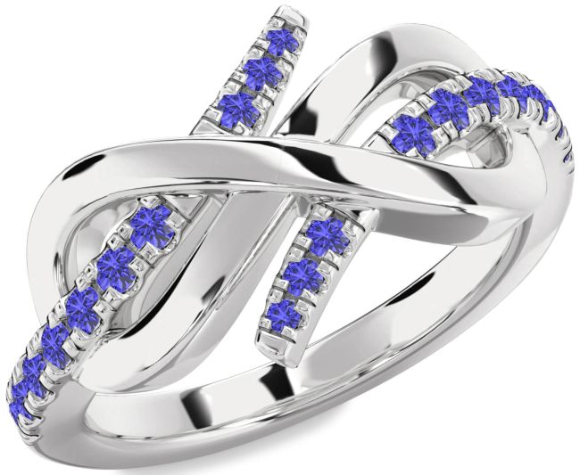 Tanzanite Platinum Infinity Round Ring