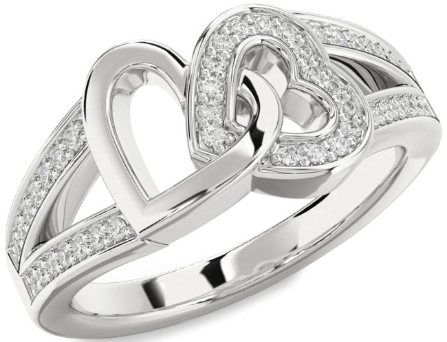Diamond White Gold Heart Ring
