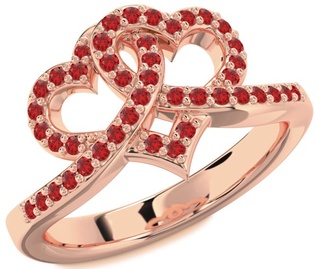 Ruby Rose Gold Heart Ring