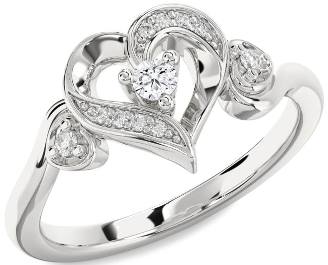 Diamond Platinum Heart Promise Ring