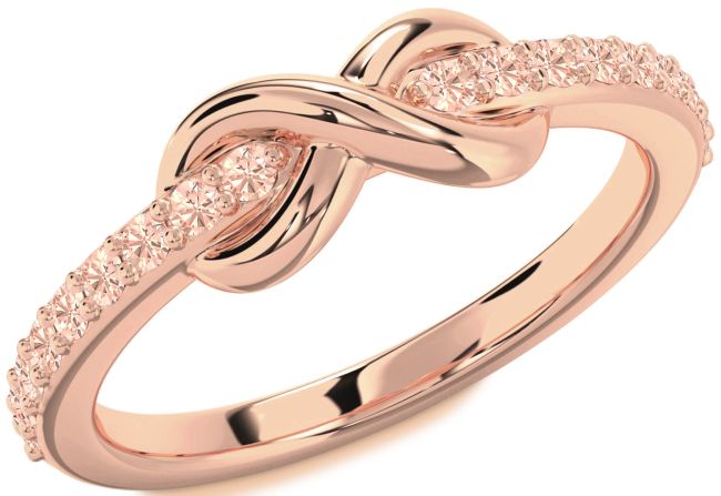 Morganite Rose Gold Silver Infinity Round Ring