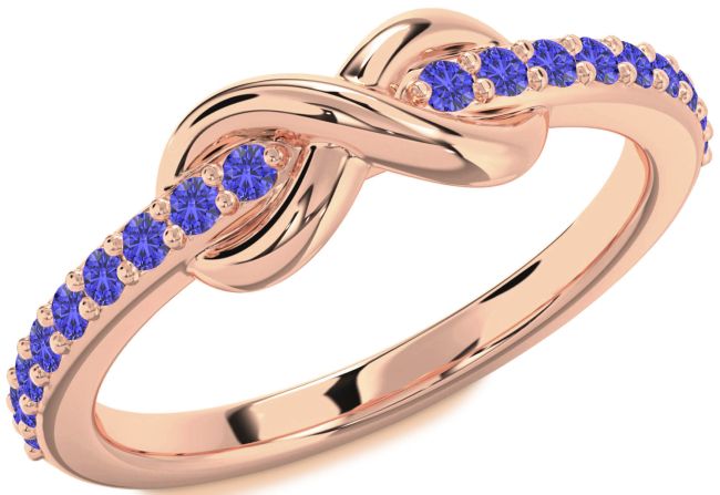 Tanzanite Rose Gold Infinity Round Ring