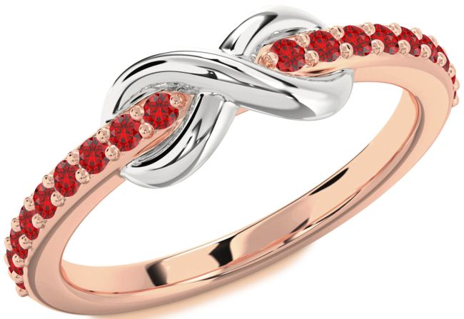 Ruby Rose Gold Silver Infinity Round Ring