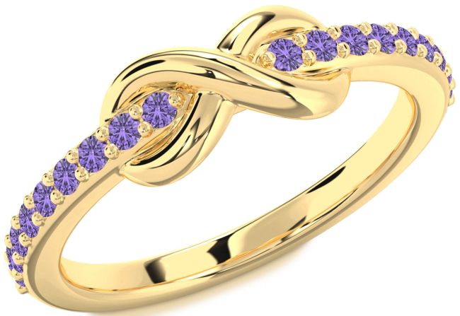 Alexandrite Gold Silver Infinity Round Ring