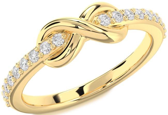 Lab Diamond Gold Silver Infinity Round Ring