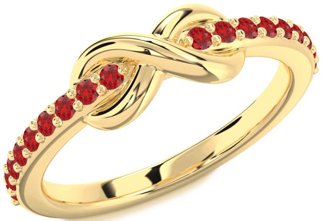 Ruby Gold Silver Infinity Round Ring