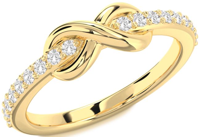 White Sapphire Gold Silver Infinity Round Ring
