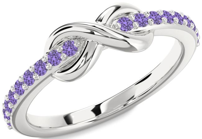 Alexandrite Silver Infinity Round Ring