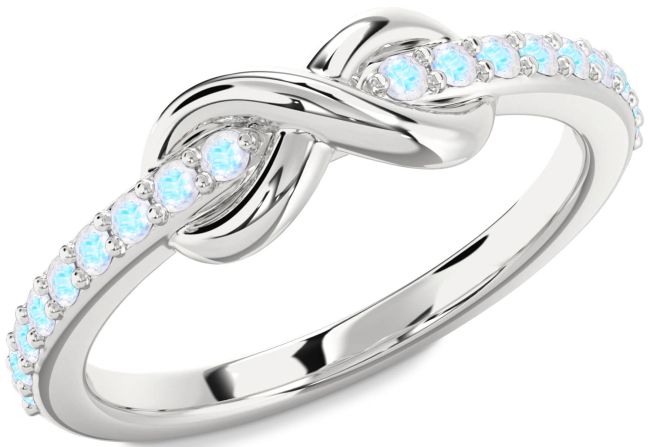 Moonstone Silver Infinity Round Ring