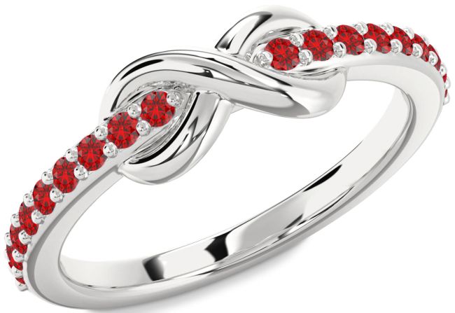 Ruby Platinum Infinity Round Ring