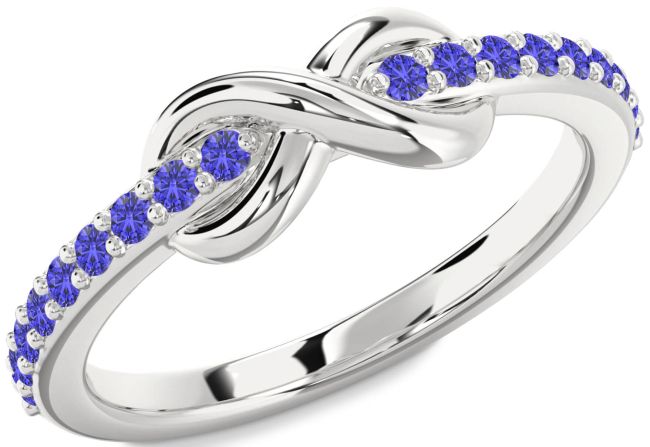 Tanzanite Silver Infinity Round Ring
