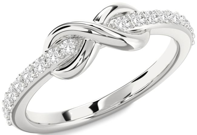 White Sapphire Silver Infinity Round Ring