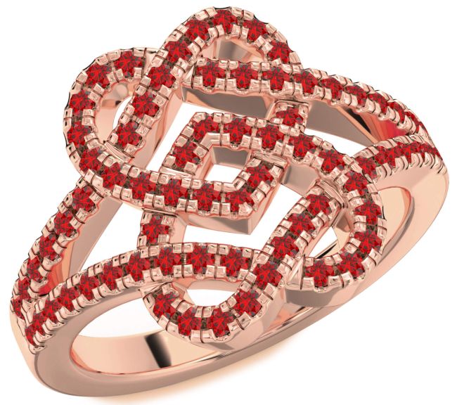 Ruby Rose Gold Heart Ring