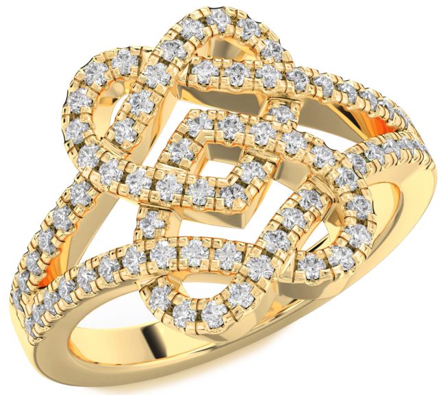 Diamond Gold Heart Ring