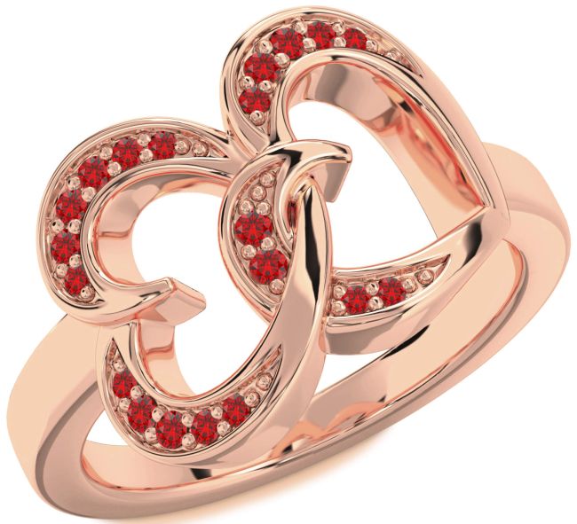 Ruby Rose Gold Heart Ring