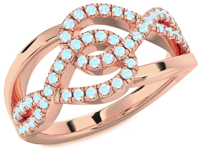 Moonstone Rose Gold Infinity Round Ring