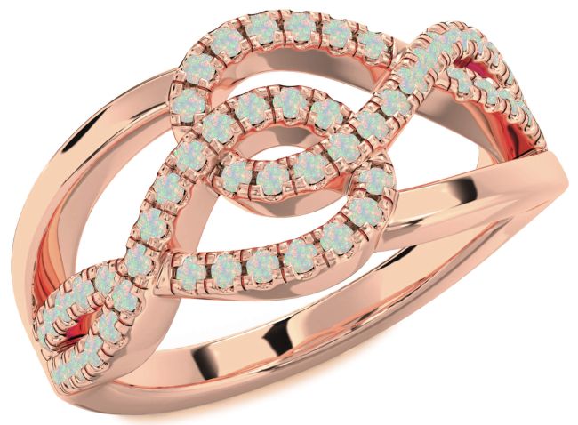 Opal Rose Gold Infinity Round Ring