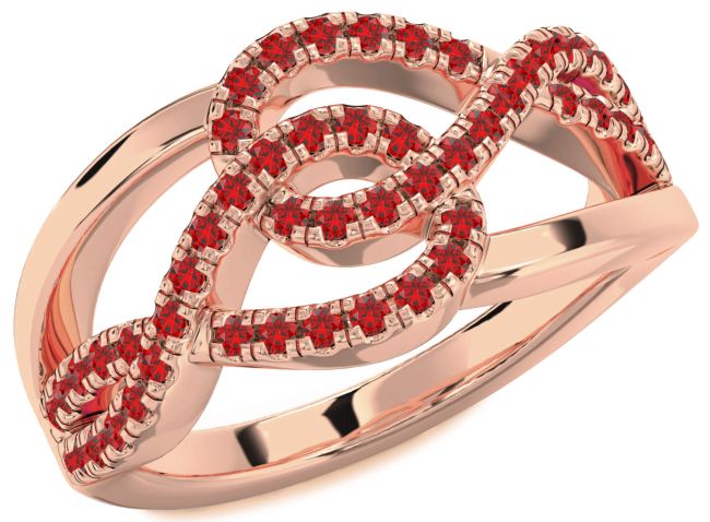 Ruby Rose Gold Silver Infinity Round Ring