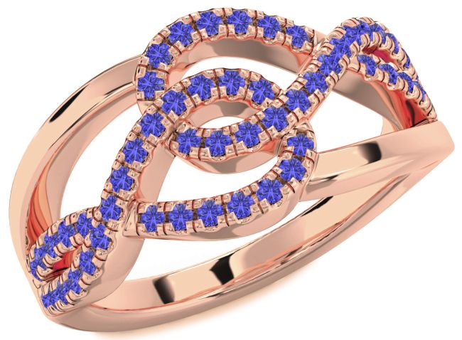 Tanzanite Rose Gold Infinity Round Ring
