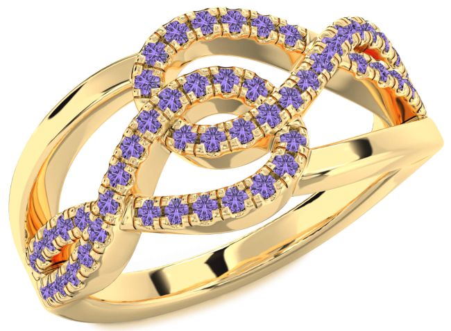 Alexandrite Gold Infinity Round Ring