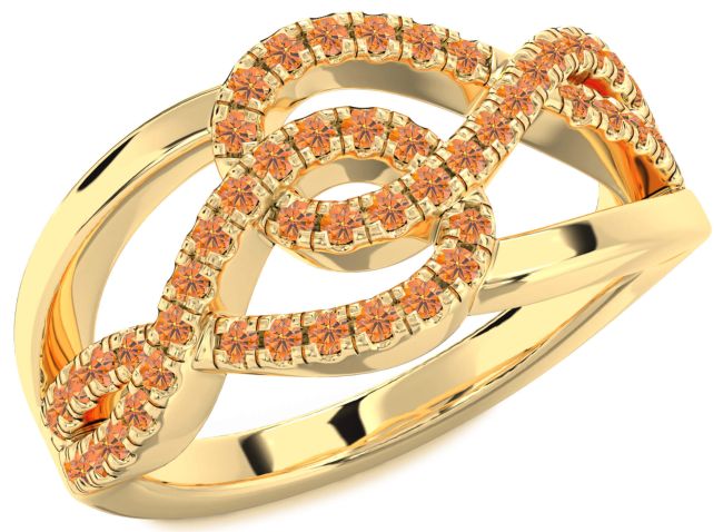 Citrine Gold Infinity Round Ring