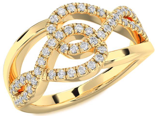 Lab Diamond Gold Infinity Round Ring