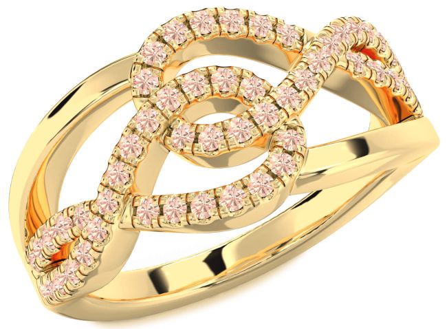 Morganite Gold Infinity Round Ring