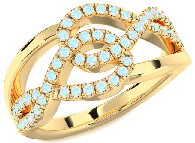 Moonstone Gold Infinity Round Ring