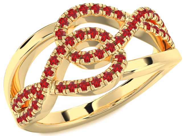 Ruby Gold Infinity Round Ring