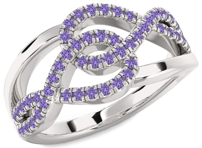 Alexandrite Silver Infinity Round Ring