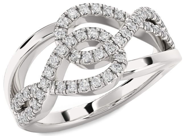 Diamond Silver Infinity Round Ring