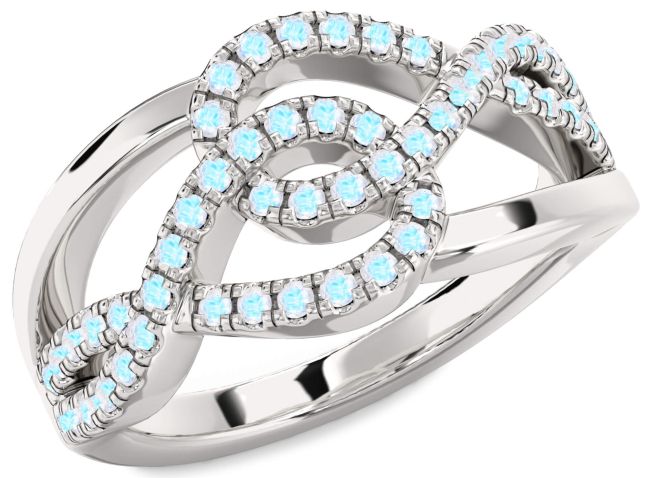 Moonstone Silver Infinity Round Ring