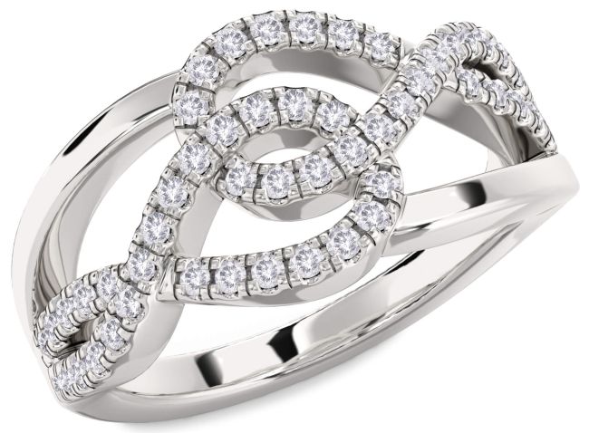 Salt & Pepper Diamond Silver Infinity Round Ring